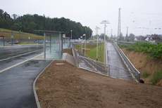 National Road B13, Railway Crossing, Bus Station and P+R Facilities