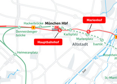 Verlauf der 2. Stammstrecke (© DB Netz AG)